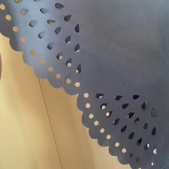 BloomChic Blue Flutter Sleeve Elastic Waist Laser Cut Hem Dress Size 28 - Picture 6 of 7